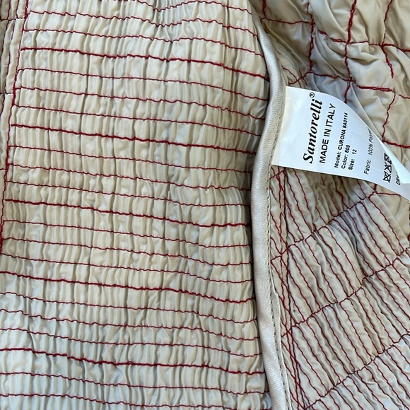 Santorelli Italian Made Red Quilted Zip Front Jacket - Picture 8 of 9